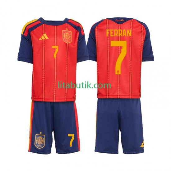 Spanien Ferran Torres 7 Barn Hemma Fotbollströja VM 2026 Kortärmad
