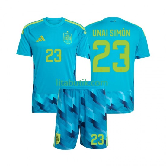 Spanien Unai Simon 23 Målvakt Barn Hemma Fotbollströja VM 2026 Kortärmad