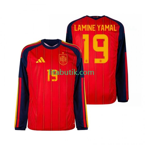 Spanien Lamine Yamal 19 Män Hemma Fotbollströja VM 2026 Långärmad