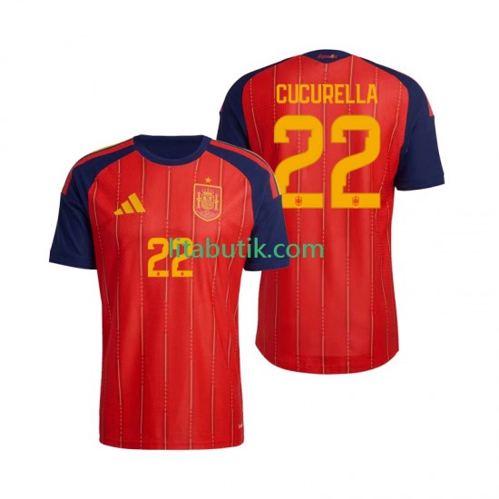 Spanien Marc Cucurella 22 Män Hemma Fotbollströja VM 2026 Kortärmad