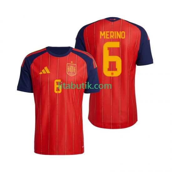 Spanien Mikel Merino 6 Män Hemma Fotbollströja VM 2026 Kortärmad
