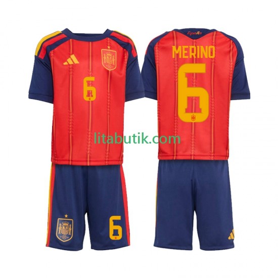 Spanien Mikel Merino 6 Barn Hemma Fotbollströja VM 2026 Kortärmad