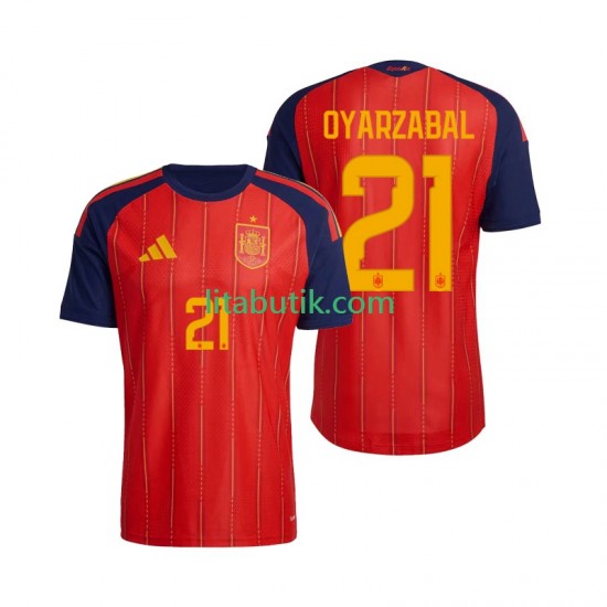 Spanien Mikel Oyarzabal 21 Män Hemma Fotbollströja VM 2026 Kortärmad