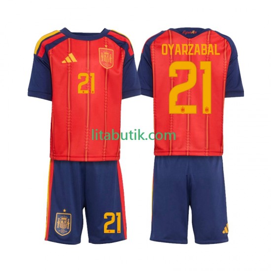 Spanien Mikel Oyarzabal 21 Barn Hemma Fotbollströja VM 2026 Kortärmad