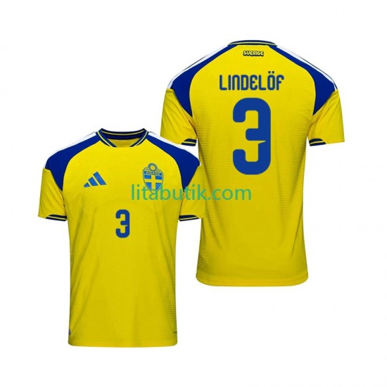 Sverige Victor Lindelof 3 Män Hemma Fotbollströja 2026 Kortärmad