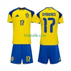 Sverige Viktor Gyokeres 17 Barn Hemma Fotbollströja 2026 Kortärmad