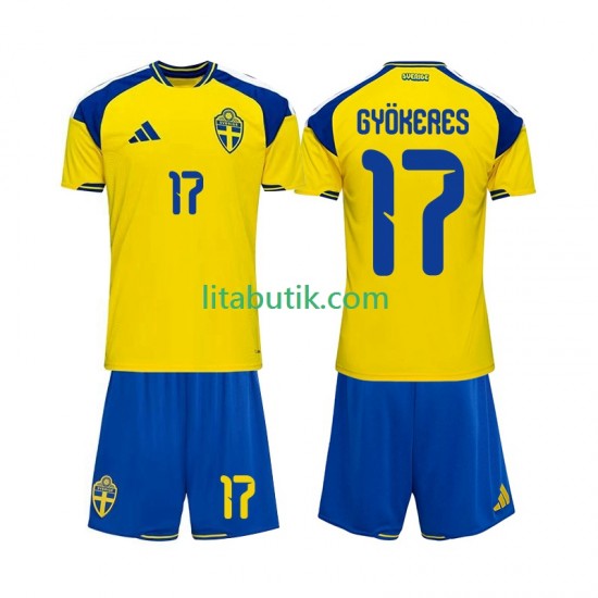 Sverige Viktor Gyokeres 17 Barn Hemma Fotbollströja 2026 Kortärmad