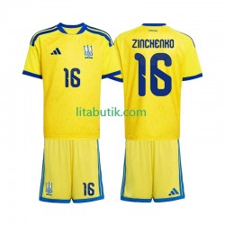 Ukraina Oleksandr Zinchenko 16 Barn Hemma Fotbollströja VM 2026 Kortärmad Ukraina Oleksandr Zinchenko 16 Barn Hemma Fotbollströja VM 2026 Kortärmad