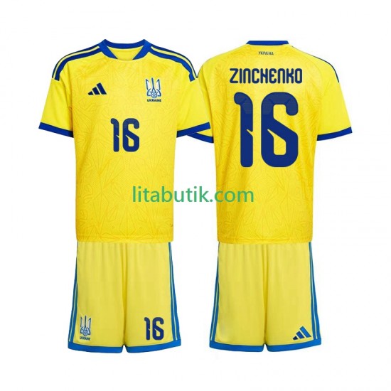 Ukraina Oleksandr Zinchenko 16 Barn Hemma Fotbollströja VM 2026 Kortärmad