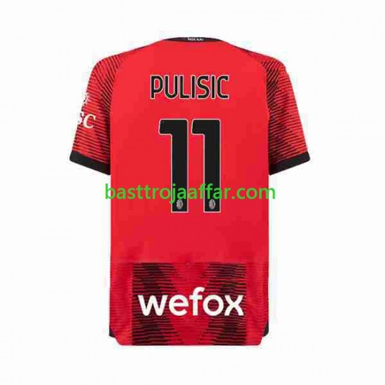AC Milan Christian Pulisic 11 Män Hemma Fotbollströja 2023-2024 Kortärmad