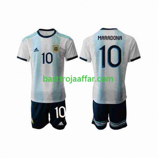 Argentina Maradona 10 2019-2020 Barn Hemma Fotbollströja Kortärmad