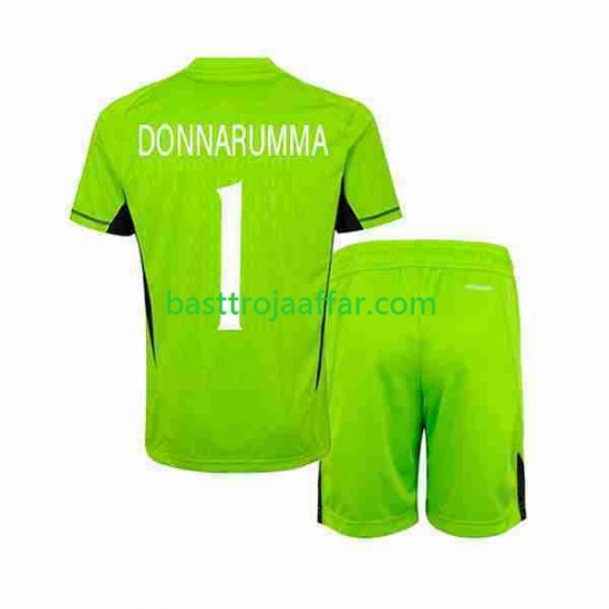 Italien Donnarumma 1 Målvakt Barn Hemma Fotbollströja 2023 Kortärmad