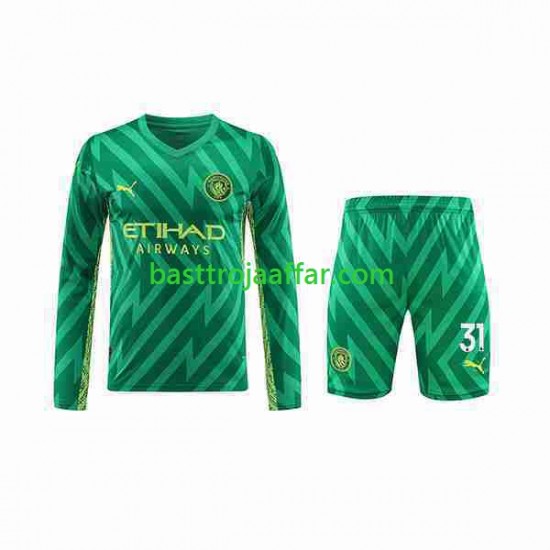 Manchester City Ederson Moraes 31 Målvakt Barn Hemma Fotbollströja 2023-2024 Långärmad