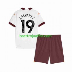 Manchester City Julian Alvarez 19 Barn Borta Fotbollströja 2023-2024 Kortärmad
