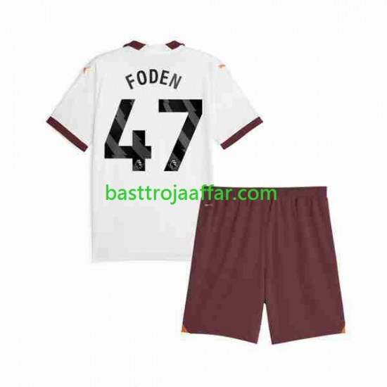Manchester City Phil Foden 47 Barn Borta Fotbollströja 2023-2024 Kortärmad