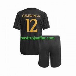 Real Madrid Eduardo Camavinga 12 Barn Tredje Fotbollströja 2023-2024 Kortärmad