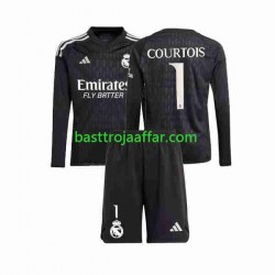 Real Madrid Thibaut Courtois 1 Målvakt Barn Borta Fotbollströja 2023-2024 Långärmad