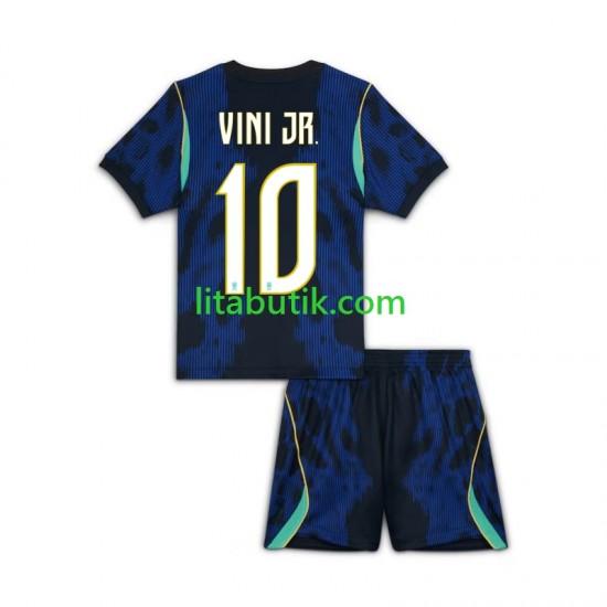 Brasilien Vinicius Junior 10 Barn Borta Fotbollströja VM 2026 Kortärmad