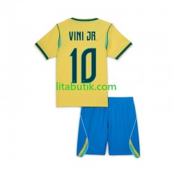 Brasilien Vinicius Junior 10 Barn Hemma Fotbollströja VM 2026 Kortärmad