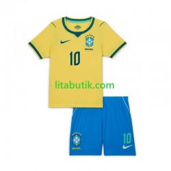 Brasilien Vinicius Junior 10 Barn Hemma Fotbollströja VM 2026 Kortärmad