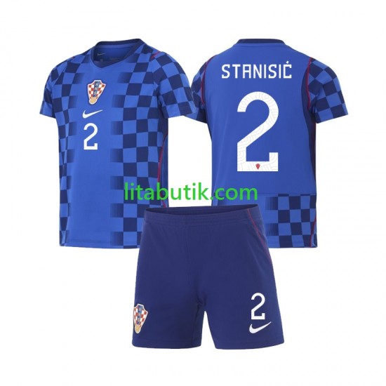 Kroatien Josip Stanisic 2 Barn Borta Fotbollströja VM 2026 Kortärmad