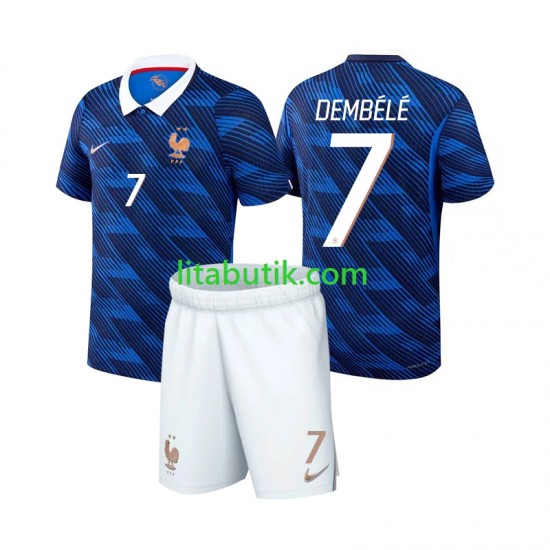 Frankrike Ousmane Dembele 7 Barn Hemma Fotbollströja VM 2026 Kortärmad