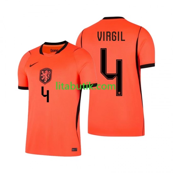 Nederländerna Virgil van Dijk 4 Män Hemma Fotbollströja VM 2026 Kortärmad
