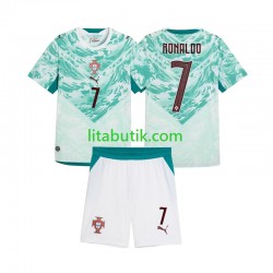 Portugal Cristiano Ronaldo 7 Barn Borta Fotbollströja 2026 2027 Kortärmad