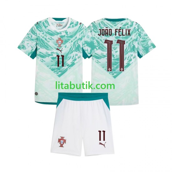 Portugal Joao Felix 11 Barn Borta Fotbollströja 2026 2027 Kortärmad