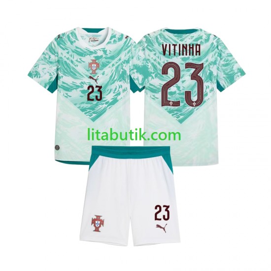 Portugal Vitinha 23 Barn Borta Fotbollströja 2026 2027 Kortärmad