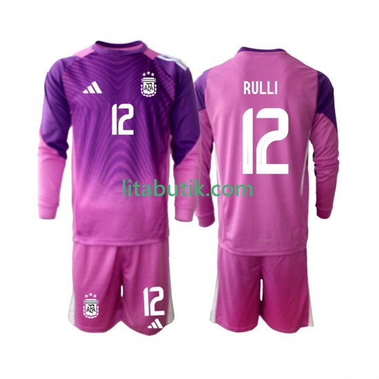 Argentina Geronimo Rulli 12 Målvakt Barn Hemma Fotbollströja 2025 Långärmad