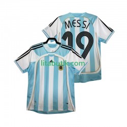 Argentina MESSI 19 Retro Män Hemma Fotbollströja 2006 Kortärmad