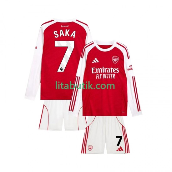 Arsenal Bukayo Saka 7 Barn Hemma Fotbollströja 2025-2026 Långärmad