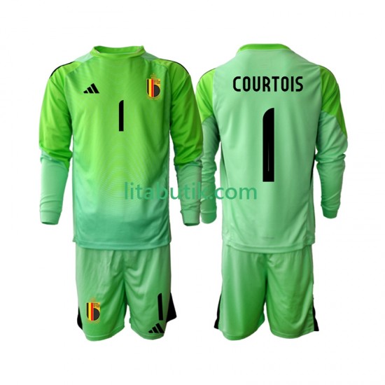 Belgien Thibaut Courtoi 1 Målvakt Barn Hemma Fotbollströja 2025 Långärmad