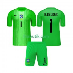 Brasilien Alisson Becker 1 Målvakt Barn Hemma Fotbollströja 2026 Kortärmad Brasilien Alisson Becker 1 Målvakt Barn Hemma Fotbollströja 2026 Kortärmad