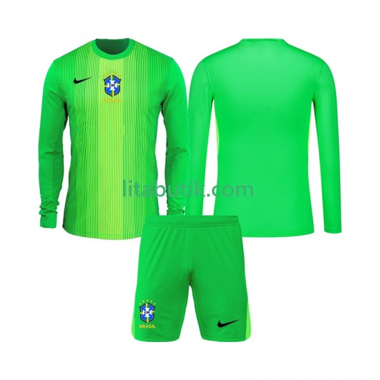 Brasilien Målvakt Barn Hemma Fotbollströja 2026 Långärmad