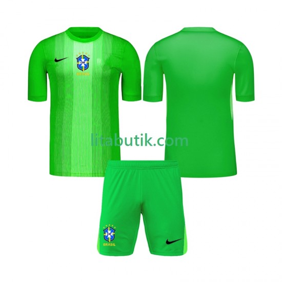 Brasilien Målvakt Barn Hemma Fotbollströja 2026 Kortärmad