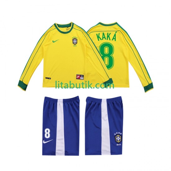 Brasilien KAKA 8 Retro Barn Hemma Fotbollströja 1998 Långärmad