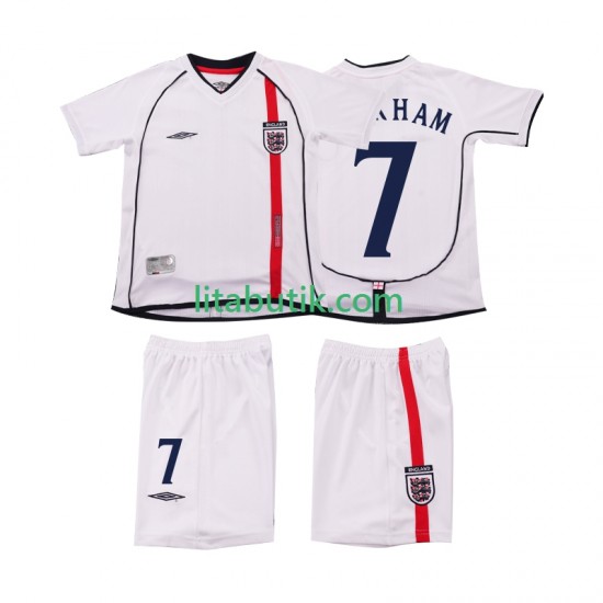 England BECKHAM 7 Retro Barn Hemma Fotbollströja 2002 Kortärmad