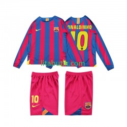 FC Barcelona RONALDINHO 10 2005 Retro Barn Hemma Fotbollströja 2006 Långärmad FC Barcelona RONALDINHO 10 2005 Retro Barn Hemma Fotbollströja 2006 Långärmad