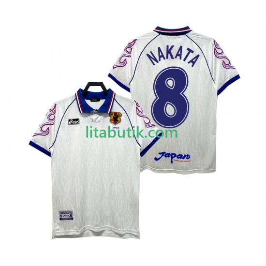 Japan NAKATA 8 Retro Män Borta Fotbollströja 1998 Kortärmad