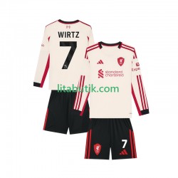 Liverpool Florian Wirtz 7 Barn Borta Fotbollströja 2025-2026 Långärmad Liverpool Florian Wirtz 7 Barn Borta Fotbollströja 2025-2026 Långärmad