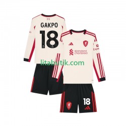 Liverpool Gakpo 18 Barn Borta Fotbollströja 2025-2026 Långärmad Liverpool Gakpo 18 Barn Borta Fotbollströja 2025-2026 Långärmad