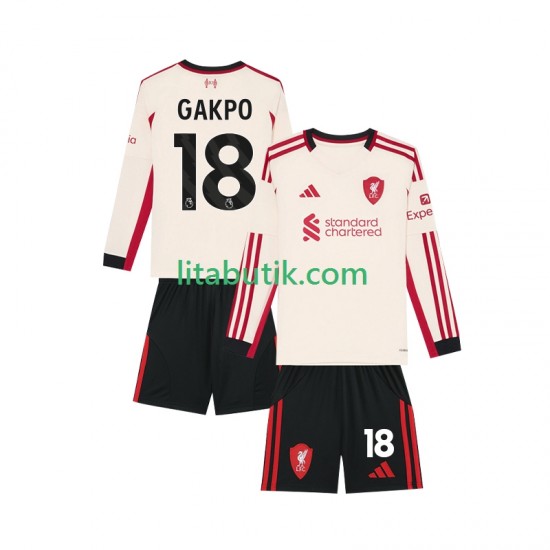 Liverpool Gakpo 18 Barn Borta Fotbollströja 2025-2026 Långärmad