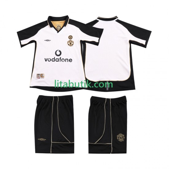 Manchester United Anniversary Football Shirt 2001 Barn Borta 2002 Kortärmad