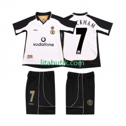 Manchester United BECKHAM 7 Anniversary Football Shirt 2001 Barn Borta 2002 Kortärmad