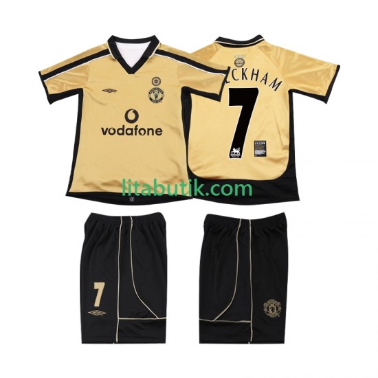 Manchester United BECKHAM 7 Anniversary Football Shirt 2001 Barn Tredje 2002 Kortärmad