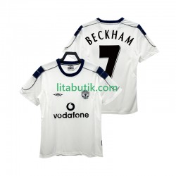 Manchester United BECKHAM 7 2000 2001 Retro Män Borta Fotbollströja Kortärmad