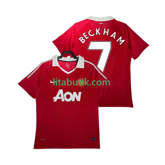 Manchester United BECKHAM 7 Retro Män Hemma Fotbollströja 2011 2010 Kortärmad