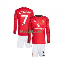 Manchester United Cristiano Ronaldo 7 Barn Hemma Fotbollströja 2025-2026 Långärmad